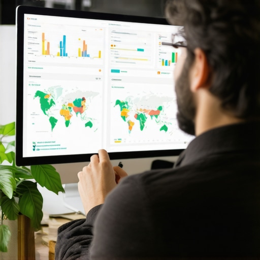 Business owner reviewing local SEO analytics tools on a laptop