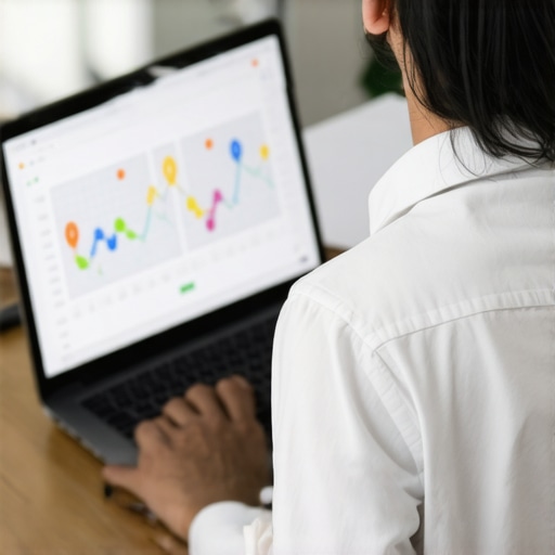 SEO expert analyzing Google Maps rankings with charts and laptop