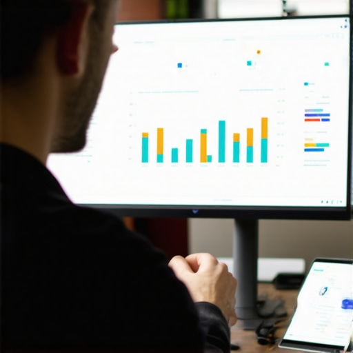 Business owner analyzing local SEO data on computer