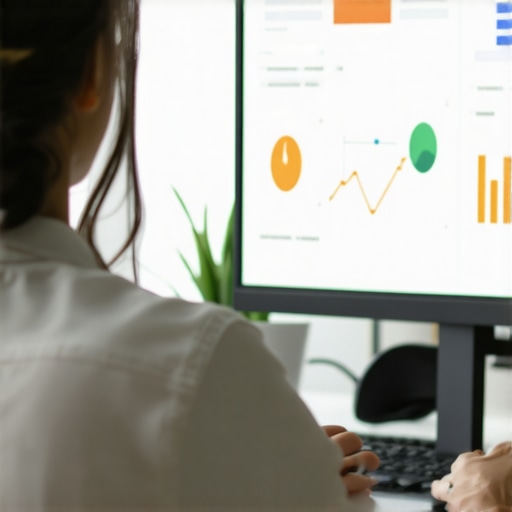 Person analyzing local SEO and citation management software on a computer screen.