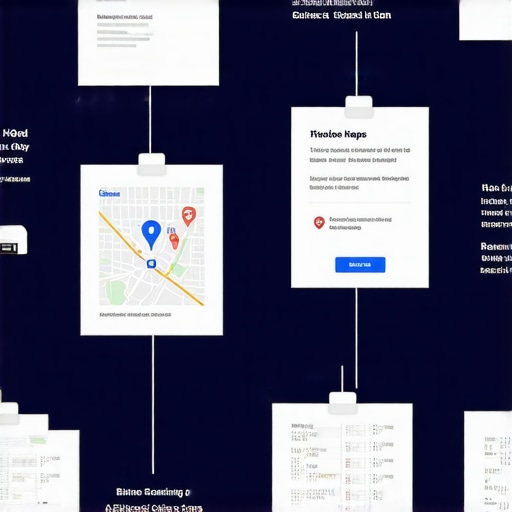 Infographic illustrating steps for local SEO success in Google Maps.