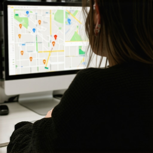 A person reviewing local SEO performance using ranking tools on their computer