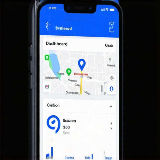 A smartphone screen showing local map rankings and engagement analytics.
