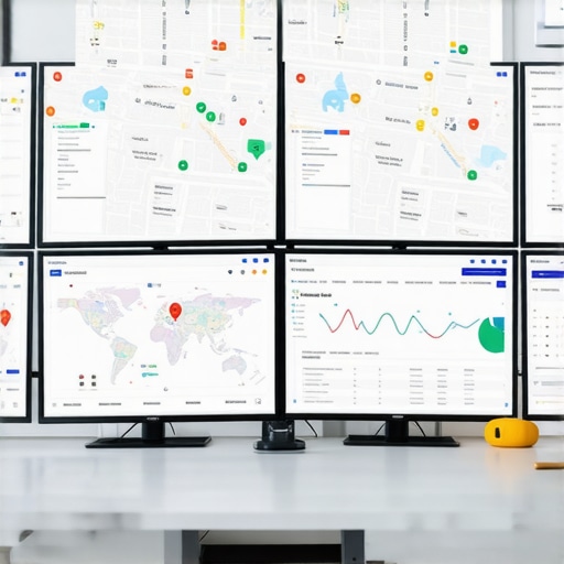 Workstation with maps SEO and analytics tools