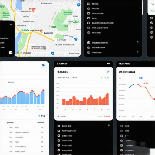 A detailed screenshot of an analytics dashboard monitoring Google Maps ranking metrics and alerts for local businesses