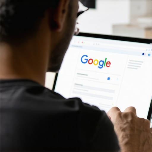 Person enhancing their Google My Business listing on a desktop computer.
