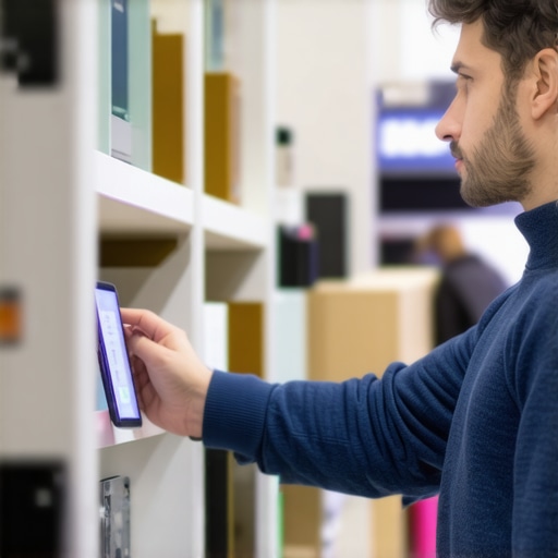 Business owner installing Bluetooth beacons inside store to generate offline signals for Google Maps ranking