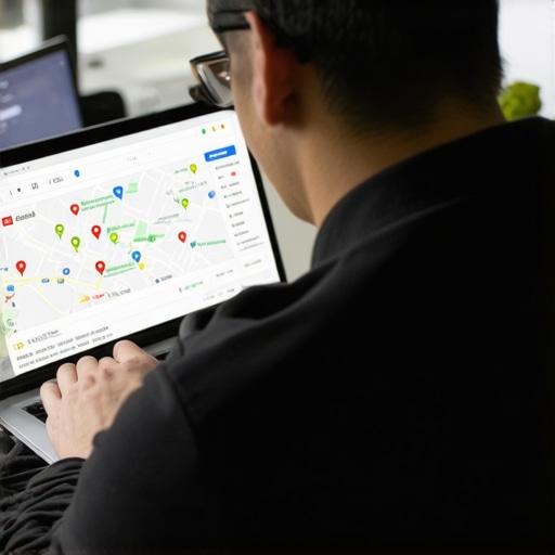 Boost Your Local Map Visibility with Proven Strategies Business owner analyzing Google Maps SEO tactics on a laptop.