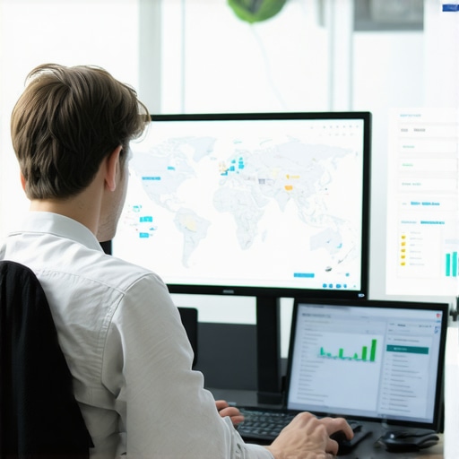 A person reviewing maps and SEO analytics on a computer for local SEO strategy.