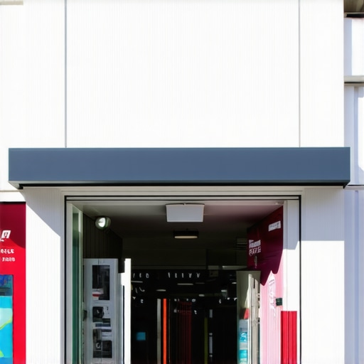 Storefront signage with real-time foot traffic enhancing Google Maps ranking