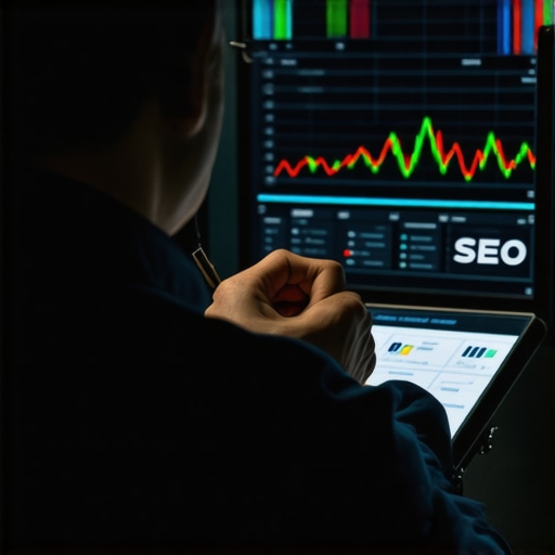 Technician reviewing sensor-driven data dashboard for Google Maps SEO