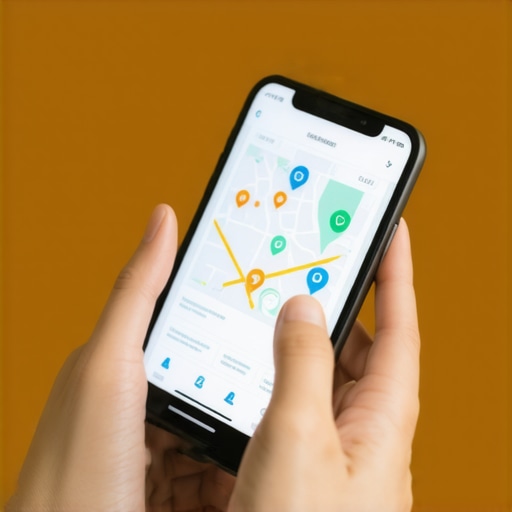 Analyzing Local Map Data with Advanced Tools Person reviewing map optimization analytics on mobile device