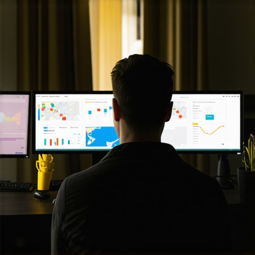 A person reviewing analytics charts and maps related to local SEO performance.