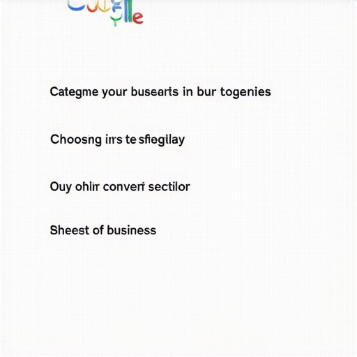 Screenshot showing categories list in Google My Business dashboard with specific categories highlighted.