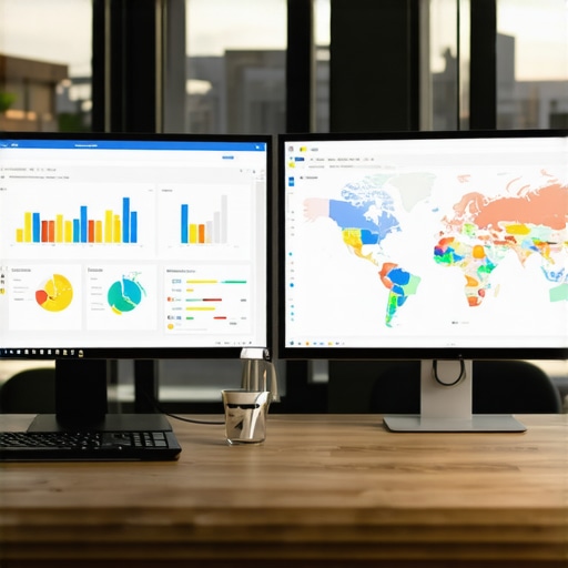 A workspace showing screens with local SEO and map ranking analytics